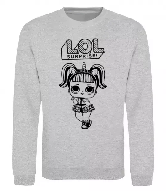 Свитшот Lol surprise одноріг Серый меланж фото