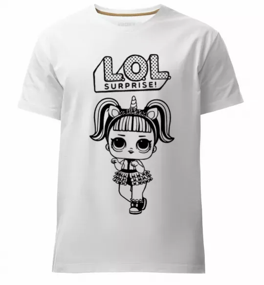 Чоловіча преміум футболка Lol surprise одноріг Білий фото