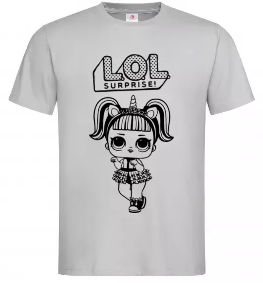Чоловіча футболка Lol surprise одноріг Сірий фото