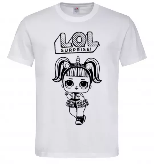 Чоловіча футболка Lol surprise одноріг Білий фото