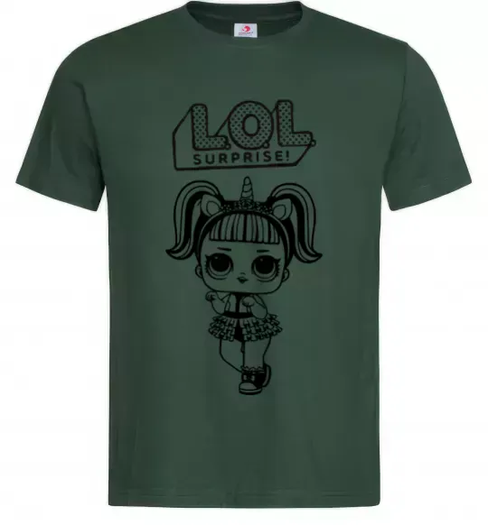 Чоловіча футболка Lol surprise одноріг Темно-зелений фото