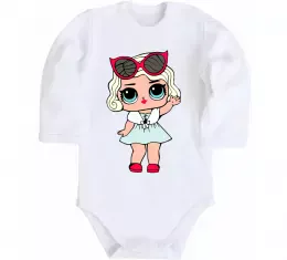 Дитячий бодік LOL Surprise Лялька в хутряній накидці Білий фото