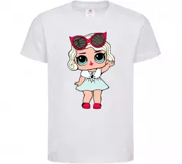 Дитяча футболка LOL Surprise Лялька в хутряній накидці Білий фото