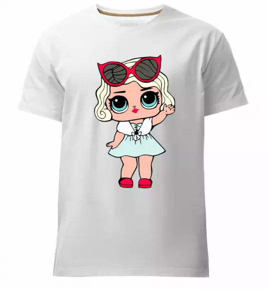 Чоловіча преміум футболка LOL Surprise Лялька в хутряній накидці Білий фото