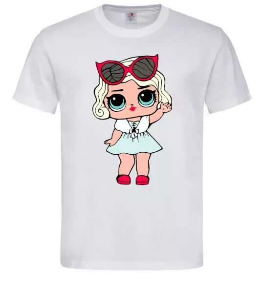 Чоловіча футболка LOL Surprise Лялька в хутряній накидці Білий фото