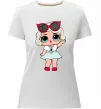 Женская премиум футболка LOL Surprise Лялька в хутряній накидці Белый фото