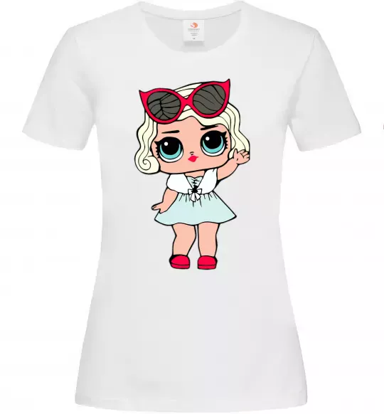 Женская футболка LOL Surprise Лялька в хутряній накидці Белый фото