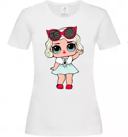 Женская футболка LOL Surprise Лялька в хутряній накидці Белый фото