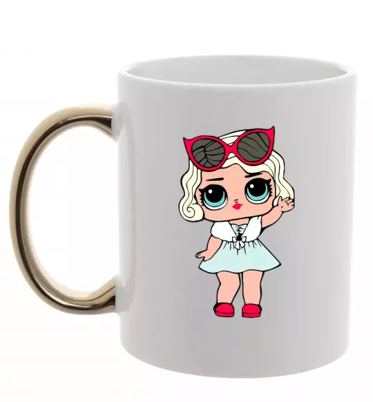 Чашка с цветной ручкой LOL Surprise Лялька в хутряній накидці Золото фото