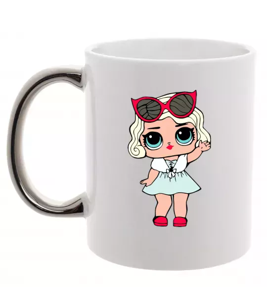 Чашка с цветной ручкой LOL Surprise Лялька в хутряній накидці Серебро фото