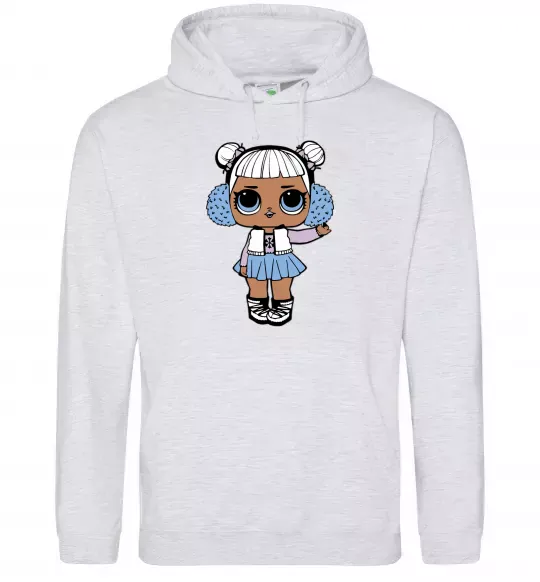 Женская толстовка (худи) LOL Surprise Лялька в жилеті Серый меланж фото