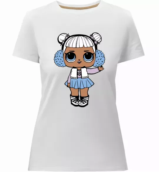 Женская премиум футболка LOL Surprise Лялька в жилеті Белый фото