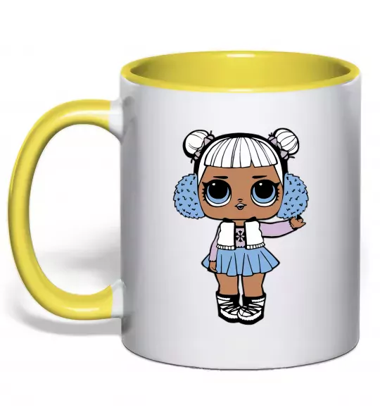 Чашка з кольоровою ручкою LOL Surprise Лялька в жилеті Сонячно жовтий фото