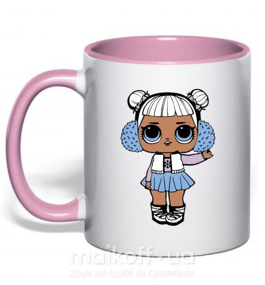 Чашка с цветной ручкой LOL Surprise Кукла в жилетке Нежно розовый фото