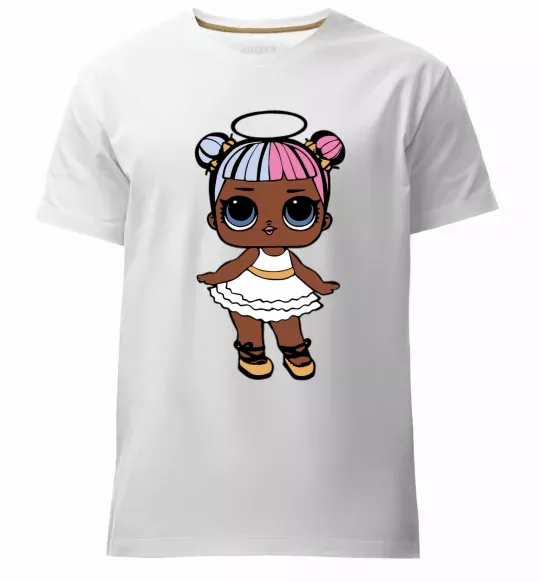 Чоловіча преміум футболка LOL Surprise Лялька з німбом Білий фото