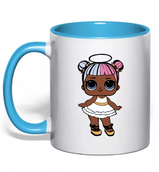 Чашка с цветной ручкой LOL Surprise Лялька з німбом Голубой фото