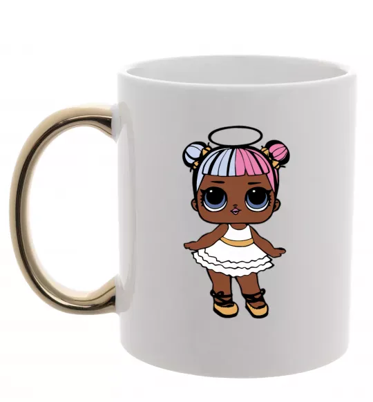 Чашка с цветной ручкой LOL Surprise Лялька з німбом Золото фото