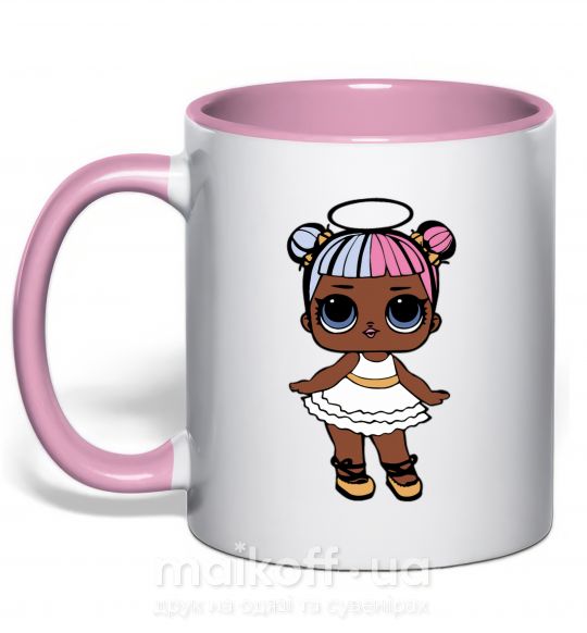 Чашка з кольоровою ручкою LOL Surprise Кукла с нимбом Ніжно рожевий фото