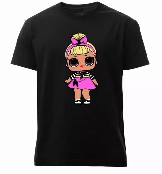 Чоловіча преміум футболка LOL Surprise Лялька з пуделем кольорова Чорний фото