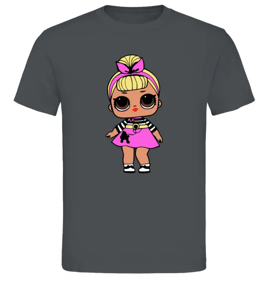 Чоловіча футболка LOL Surprise Лялька з пуделем кольорова Графіт фото
