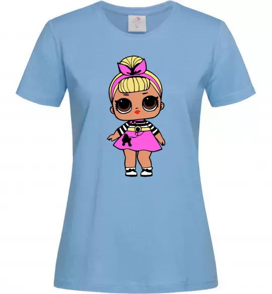 Женская футболка LOL Surprise Лялька з пуделем кольорова Голубой фото