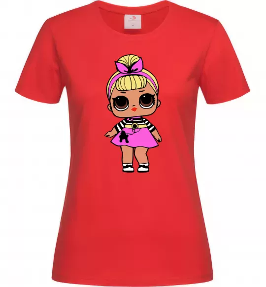 Женская футболка LOL Surprise Лялька з пуделем кольорова Красный фото