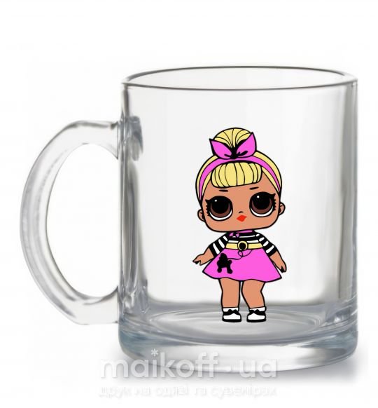 Чашка скляна LOL Surprise Кукла с пуделем цветная Прозорий фото