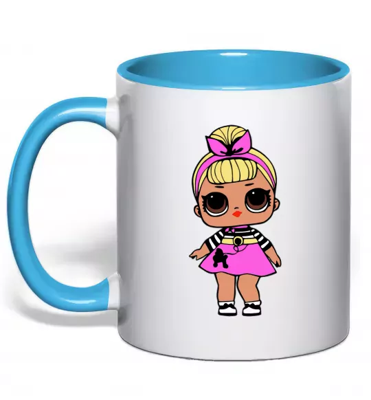 Чашка с цветной ручкой LOL Surprise Лялька з пуделем кольорова Голубой фото