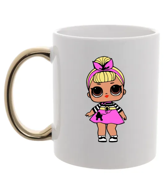 Чашка с цветной ручкой LOL Surprise Лялька з пуделем кольорова Золото фото