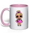 Чашка с цветной ручкой LOL Surprise Кукла с пуделем цветная Нежно розовый фото