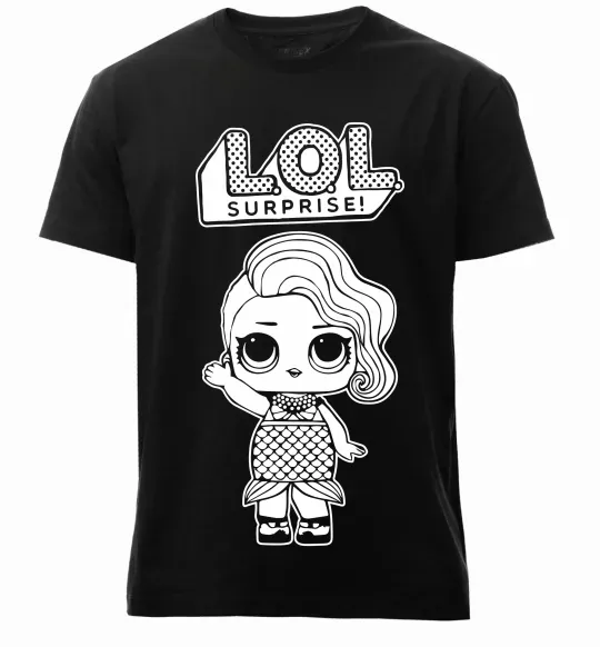 Чоловіча преміум футболка Lol surprise русалонька Чорний фото