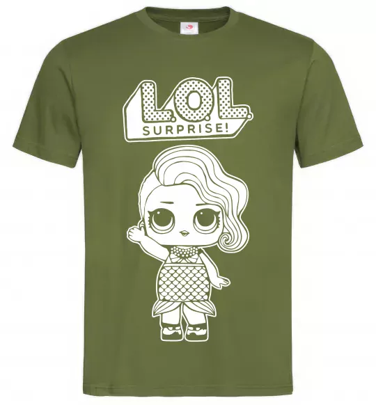 Мужская футболка Lol surprise русалонька Оливковый фото