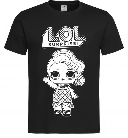 Мужская футболка Lol surprise русалонька Черный фото