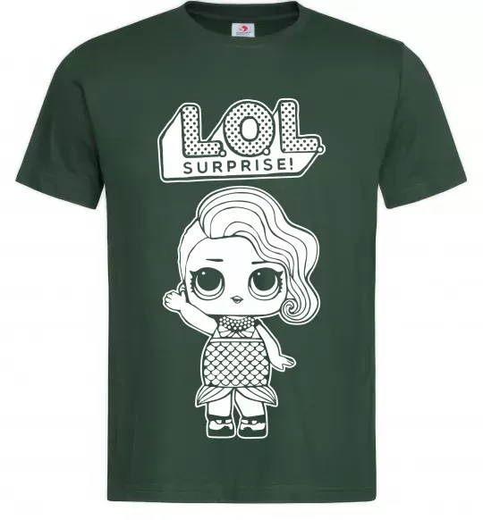 Мужская футболка Lol surprise русалонька Темно-зеленый фото