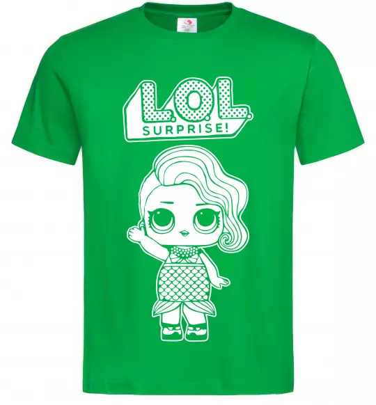 Мужская футболка Lol surprise русалонька Зеленый фото