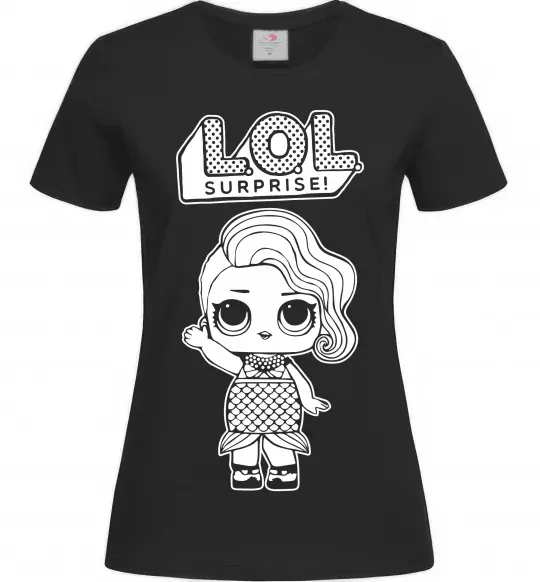 Жіноча футболка Lol surprise русалонька Чорний фото