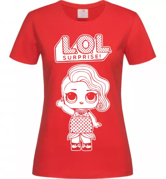 Жіноча футболка Lol surprise русалонька Червоний фото