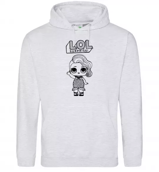 Чоловіча толстовка (худі) Lol surprise русалонька Сірий меланж фото