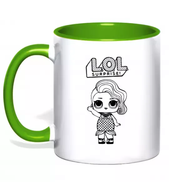 Чашка с цветной ручкой Lol surprise русалонька Зеленый фото