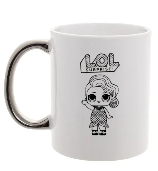 Чашка с цветной ручкой Lol surprise русалонька Серебро фото