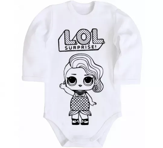 Дитячий бодік Lol surprise русалонька Білий фото