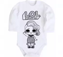 Дитячий бодік Lol surprise русалонька Білий фото