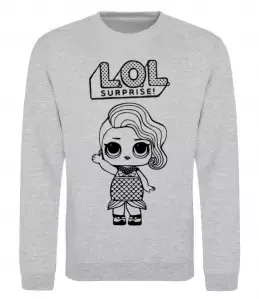 Свитшот Lol surprise русалонька Серый меланж фото