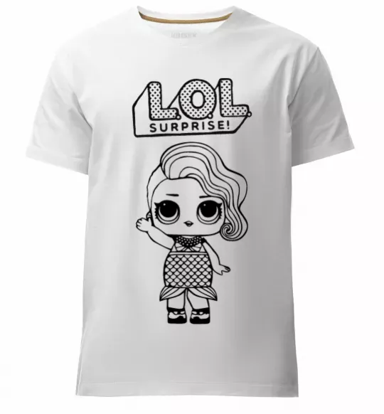 Чоловіча преміум футболка Lol surprise русалонька Білий фото