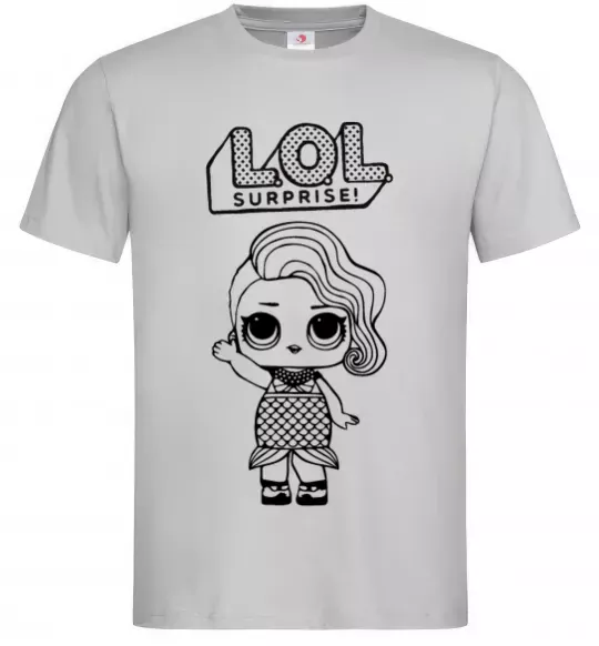 Мужская футболка Lol surprise русалонька Серый фото