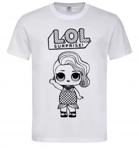 Мужская футболка Lol surprise русалонька Белый фото