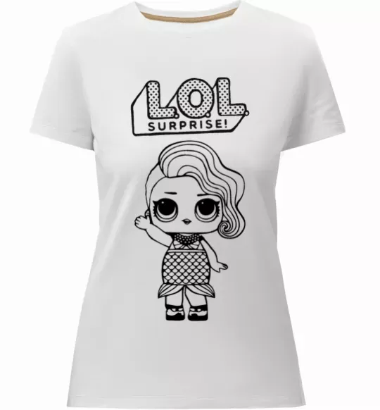 Жіноча преміум футболка Lol surprise русалонька Білий фото