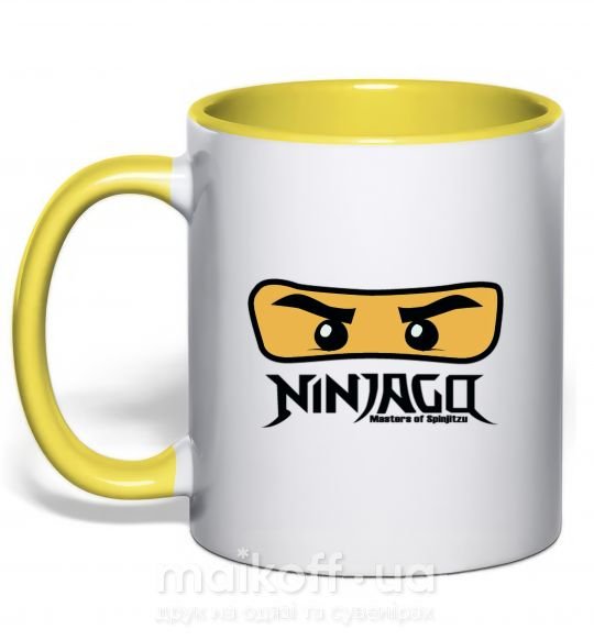 Чашка с цветной ручкой Ninjago Masters of Spinjitzu Солнечно желтый фото