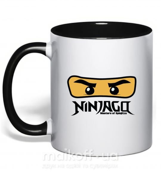 Чашка з кольоровою ручкою Ninjago Masters of Spinjitzu Чорний фото