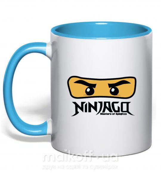Чашка с цветной ручкой Ninjago Masters of Spinjitzu Голубой фото